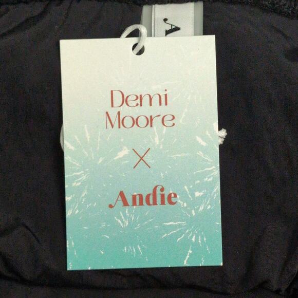 Demi Moore x Andie Tropez Bottom Black Textured Swimwear Bathing Suit Size M New - Picture 10 of 11